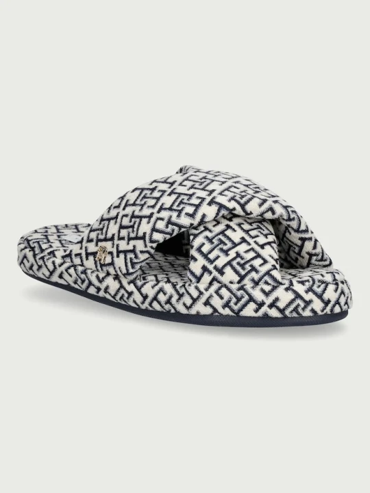 Zdjęcie produktu Tommy Hilfiger kapcie damskie TH FEMININE HOUSE SHOES MONOGRAM granatowy