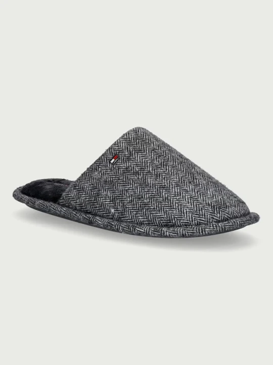 Zdjęcie produktu Tommy Hilfiger kapcie męskie HERRINGBONE HOUSE SHOE szary