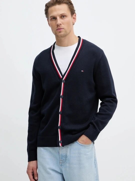 Zdjęcie produktu Tommy Hilfiger kardigan bawełniany granatowy