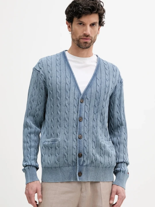 Zdjęcie produktu Tommy Hilfiger kardigan bawełniany niebieski