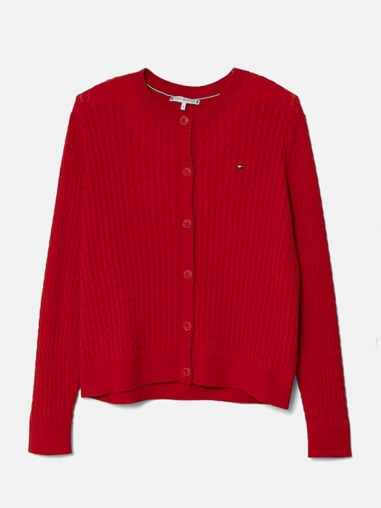 Zdjęcie produktu Tommy Hilfiger kardigan damski bawełniany czerwony