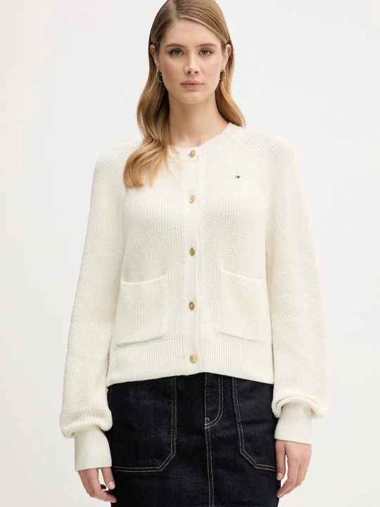 Zdjęcie produktu Tommy Hilfiger kardigan bawełniany beżowy