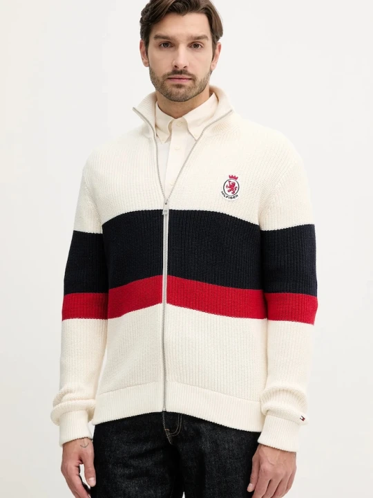 Zdjęcie produktu Tommy Hilfiger kardigan bawełniany beżowy