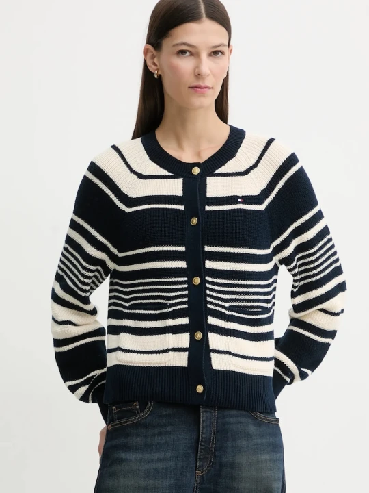 Zdjęcie produktu Tommy Hilfiger kardigan bawełniany granatowy