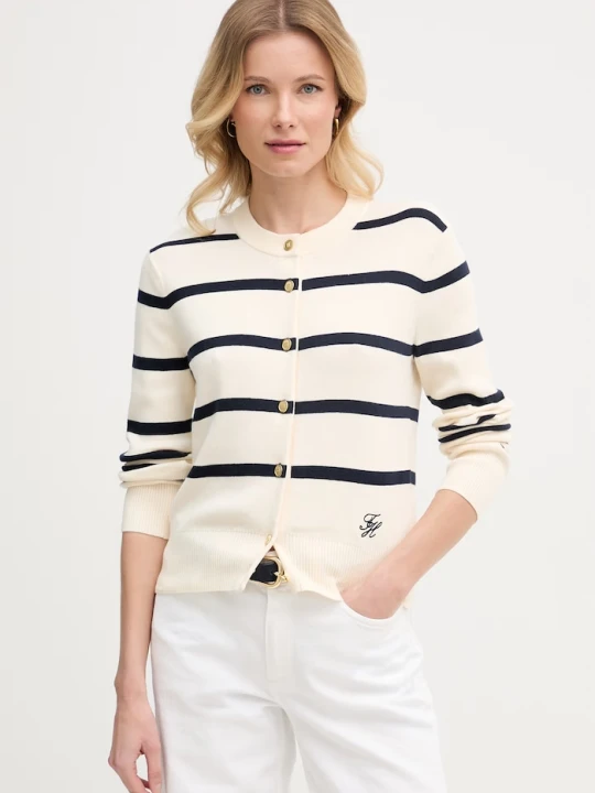 Zdjęcie produktu Tommy Hilfiger kardigan damski bawełniany beżowy