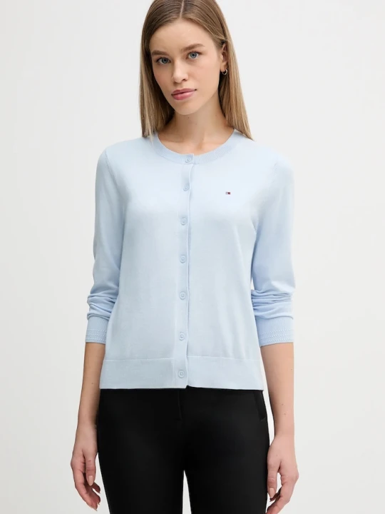 Zdjęcie produktu Tommy Hilfiger kardigan damski z bawełną niebieski