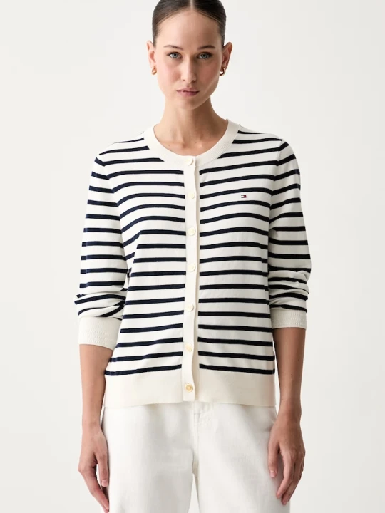 Zdjęcie produktu Tommy Hilfiger kardigan damski z bawełną beżowy