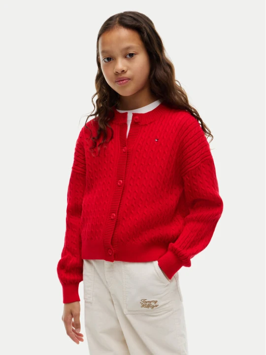 Zdjęcie produktu Tommy Hilfiger Kardigan KG0KG09076 Czerwony Regular Fit