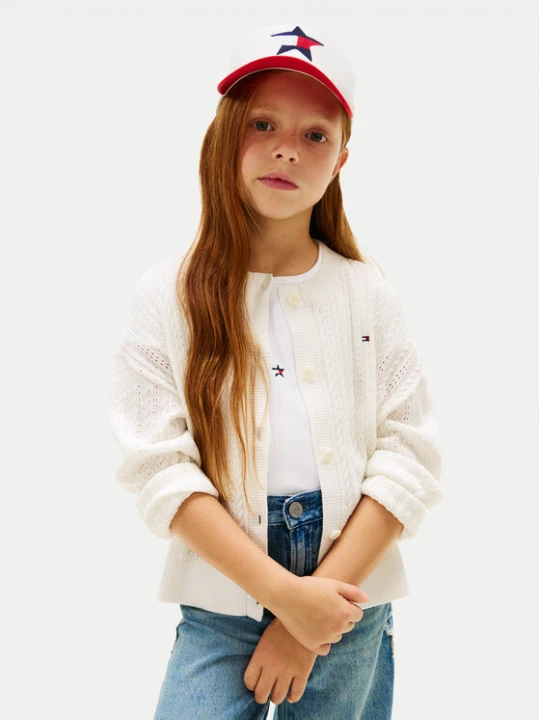 Zdjęcie produktu Tommy Hilfiger Kardigan KG0KG09378 Biały Relaxed Fit