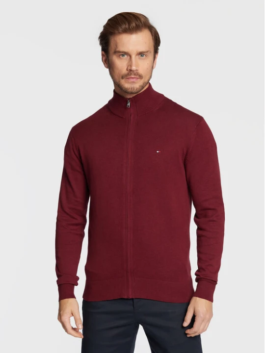 Zdjęcie produktu Tommy Hilfiger Kardigan MW0MW28050 Bordowy Regular Fit