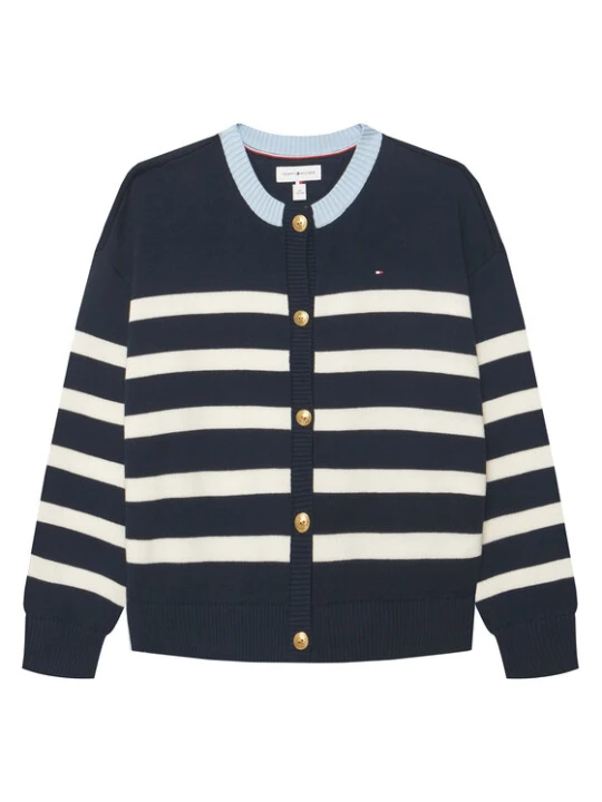 Zdjęcie produktu Tommy Hilfiger Kardigan Nautical Stripes KG0KG09696 Biały Regular Fit