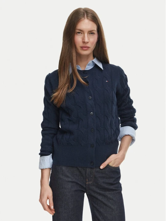 Zdjęcie produktu Tommy Hilfiger Kardigan Soft WW0WW52191 Granatowy Regular Fit