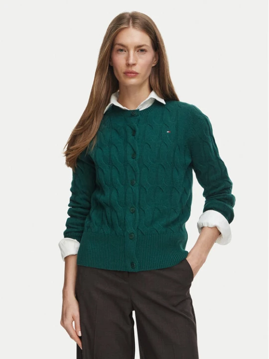 Zdjęcie produktu Tommy Hilfiger Kardigan Soft WW0WW52191 Zielony Regular Fit