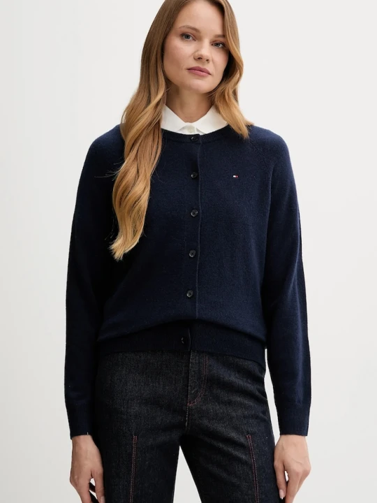 Zdjęcie produktu Tommy Hilfiger kardigan wełniany granatowy