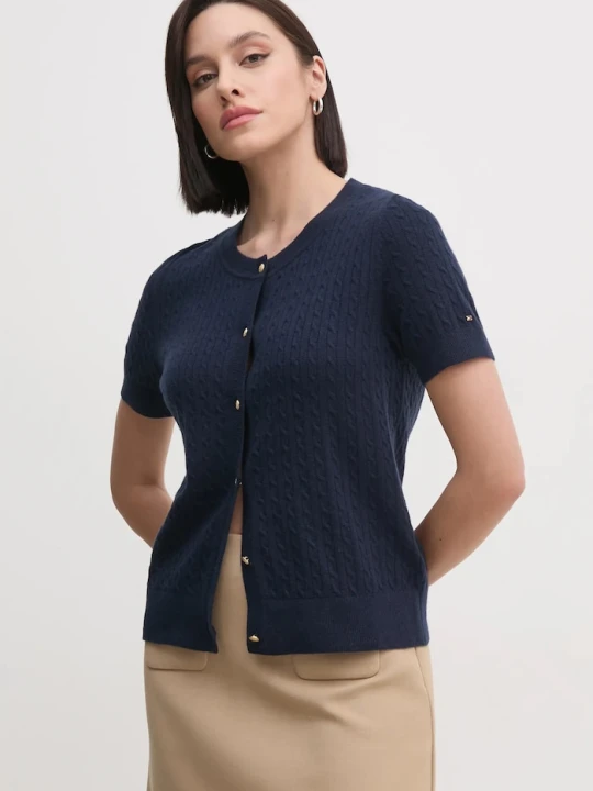 Zdjęcie produktu Tommy Hilfiger kardigan wełniany granatowy