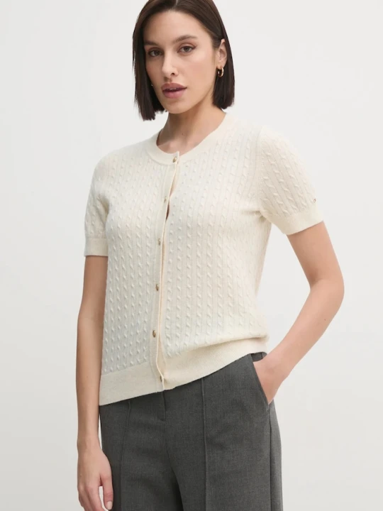 Zdjęcie produktu Tommy Hilfiger kardigan wełniany beżowy