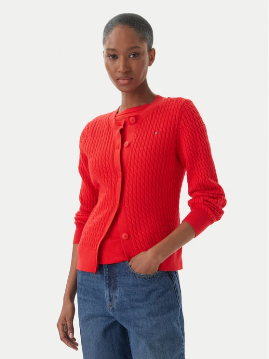 Zdjęcie produktu Tommy Hilfiger Kardigan WW0WW43329 Czerwony Regular Fit