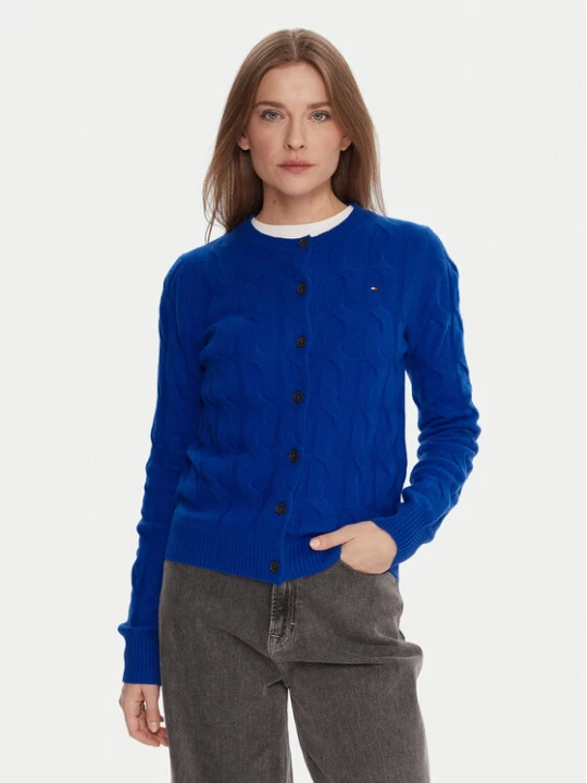 Zdjęcie produktu Tommy Hilfiger Kardigan WW0WW47463 Niebieski Regular Fit