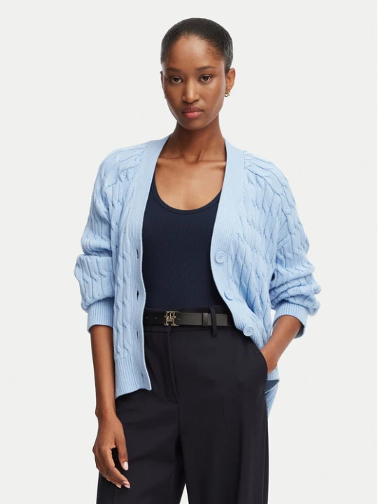 Zdjęcie produktu Tommy Hilfiger Kardigan WW0WW50078 Niebieski jasny Relaxed Fit