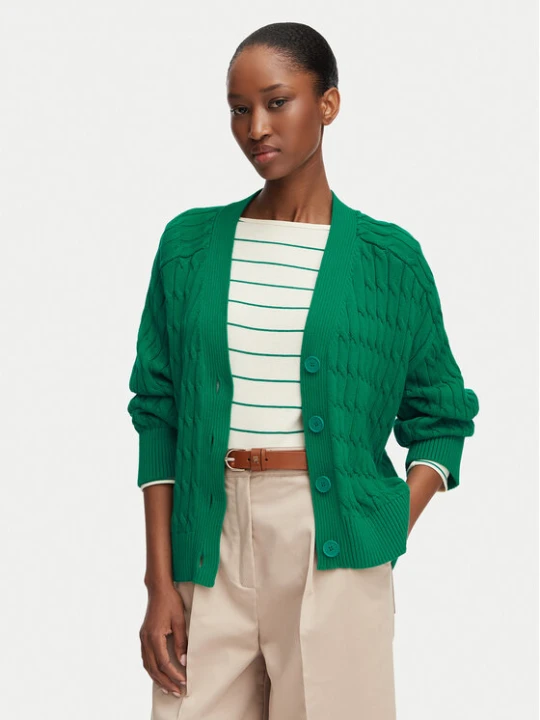 Zdjęcie produktu Tommy Hilfiger Kardigan WW0WW50078 Zielony ciemny Relaxed Fit