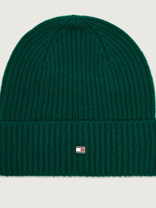 Zdjęcie produktu Tommy Hilfiger Kaszmirowa czapka butelkowa zieleń