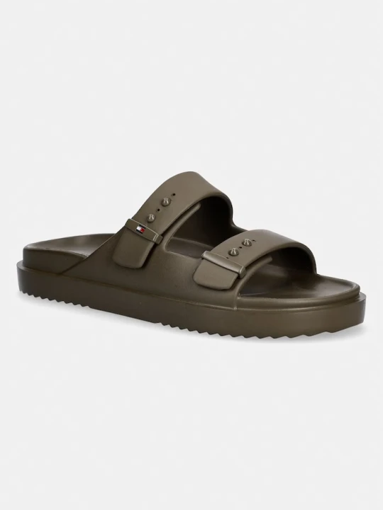 Zdjęcie produktu Tommy Hilfiger klapki basenowe męskie LIGHT ADJUSTABLE POOL SLIDER zielony
