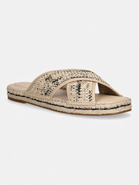 Zdjęcie produktu Tommy Hilfiger klapki damskie ESPADRILLE MULE SANDAL RAFFIA beżowy