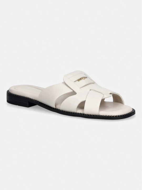Zdjęcie produktu Tommy Hilfiger klapki damskie skórzane COIN LEATHER SANDAL beżowy
