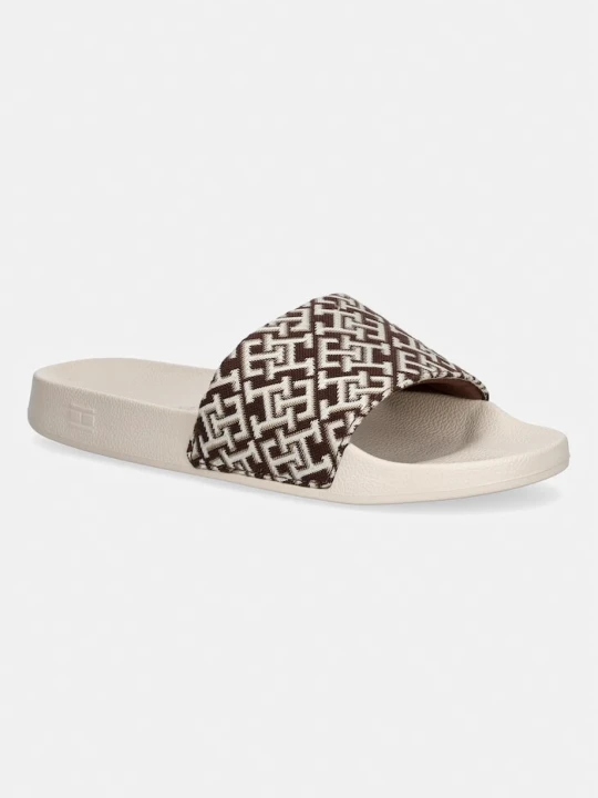 Zdjęcie produktu Tommy Hilfiger klapki damskie TH MONOGRAM POOL SLIDE beżowy