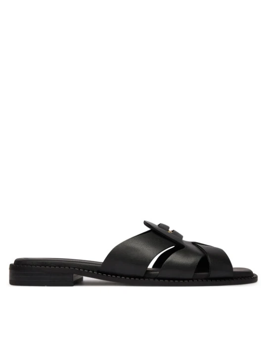 Zdjęcie produktu Tommy Hilfiger Klapki Leather Crest Square Toe Sandals FW0FW09126 Czarny