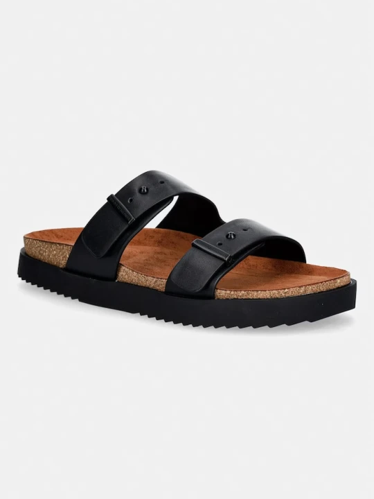 Zdjęcie produktu Tommy Hilfiger klapki męskie skórzane HILFIGER CHAMBRAY BEACH SANDAL czarny