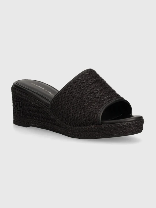 Zdjęcie produktu Tommy Hilfiger klapki TH ROPE WEDGE SANDAL czarny