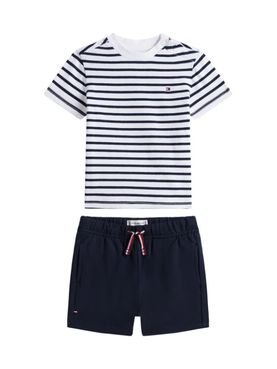 Zdjęcie produktu Tommy Hilfiger Komplet t-shirt i spodenki Essential KN0KN02379 Granatowy Regular Fit