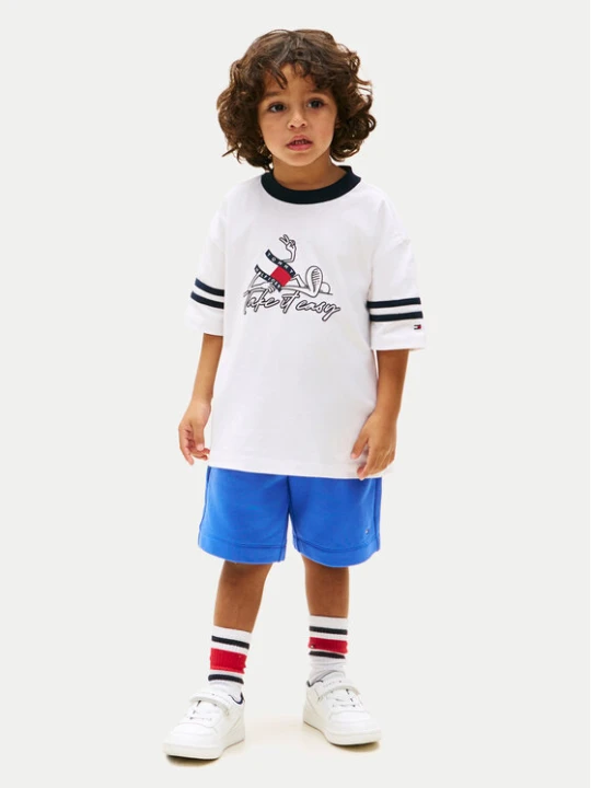 Zdjęcie produktu Tommy Hilfiger Komplet t-shirt i spodenki Wavy Flag KB0KB10410 Kolorowy Regular Fit