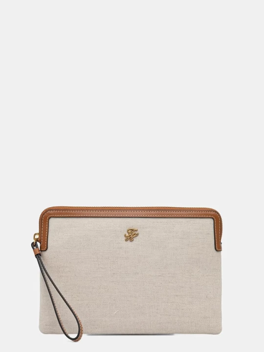 Zdjęcie produktu Tommy Hilfiger kopertówka damska bawełniana beżowy