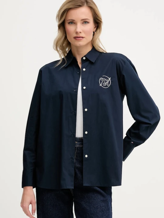 Zdjęcie produktu Tommy Hilfiger koszula bawełniana granatowy
