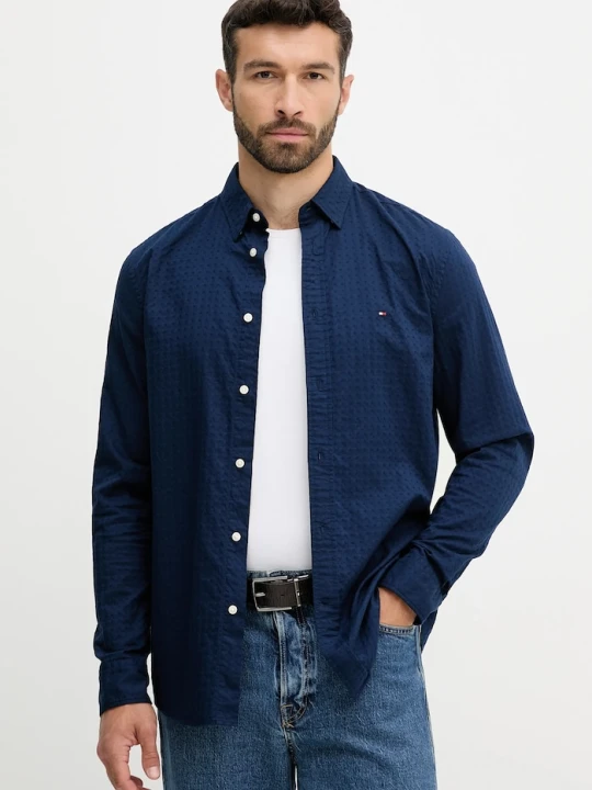 Zdjęcie produktu Tommy Hilfiger koszula bawełniana granatowy