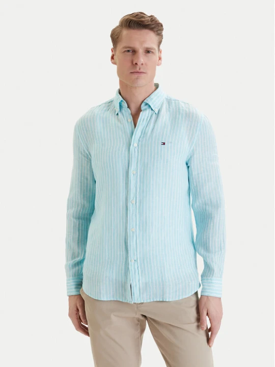 Zdjęcie produktu Tommy Hilfiger Koszula Bengal MW0MW42400 Turkusowy Regular Fit