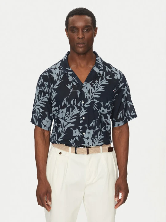 Zdjęcie produktu Tommy Hilfiger Koszula Bowling Shirt Print UM0UM03227 Granatowy Regular Fit