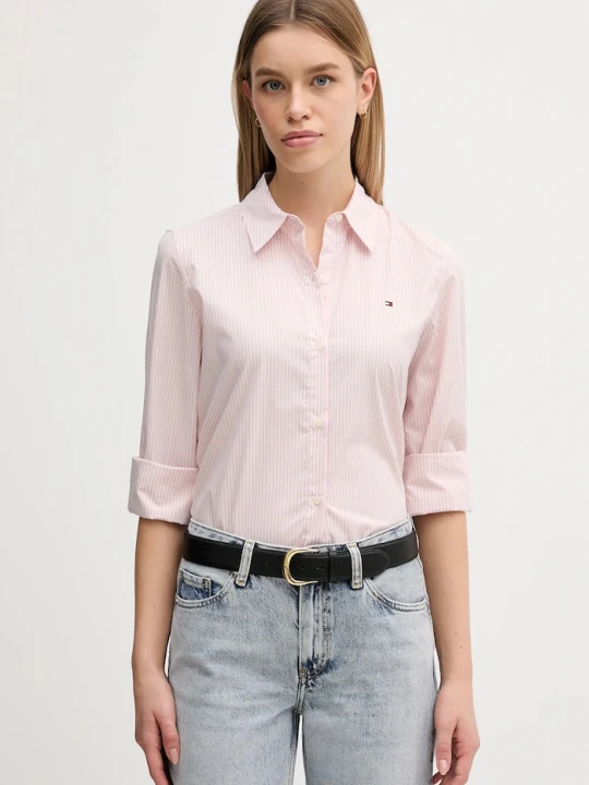 Zdjęcie produktu Tommy Hilfiger koszula damska bawełniana z elastanem różowy