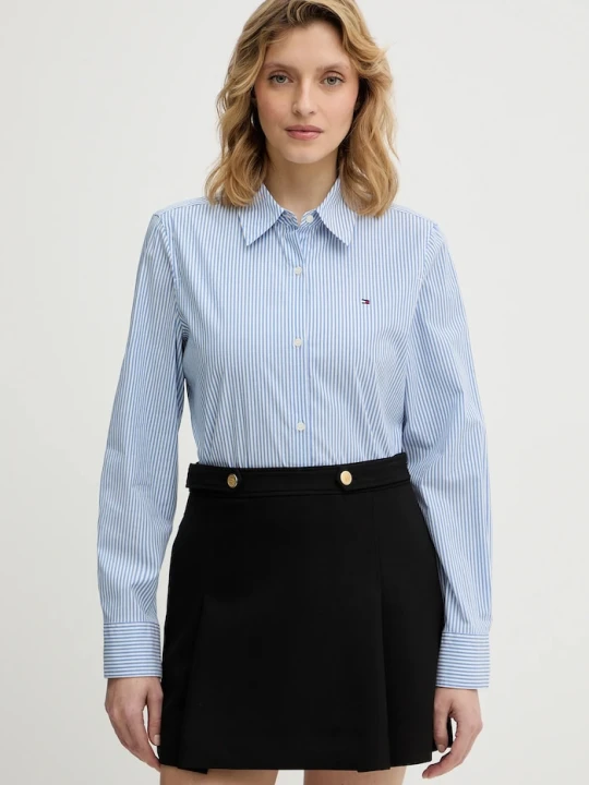 Zdjęcie produktu Tommy Hilfiger koszula damska bawełniana z elastanem niebieski
