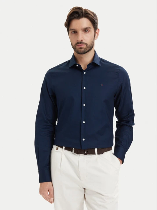 Zdjęcie produktu Tommy Hilfiger Koszula Dobby MW0MW43747 Granatowy Regular Fit