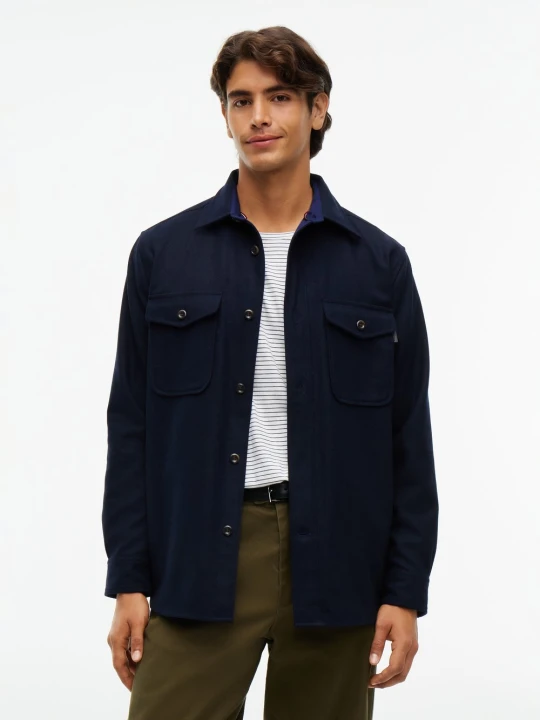 Zdjęcie produktu Tommy Hilfiger koszula flanelowa z domieszką wełny Mężczyźni Regular Fit niebieski