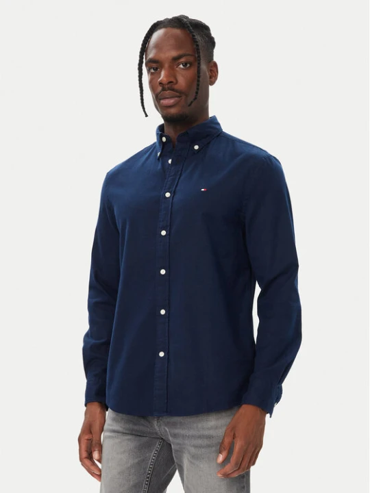 Zdjęcie produktu Tommy Hilfiger Koszula Flannel Solid MW0MW40469 Granatowy Regular Fit