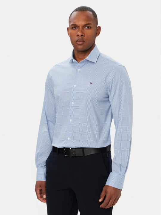 Zdjęcie produktu Tommy Hilfiger Koszula Gingham MW0MW42931 Niebieski jasny Regular Fit