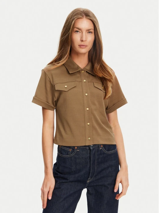 Zdjęcie produktu Tommy Hilfiger Koszula Gold Button WW0WW44626 Brązowy Regular Fit