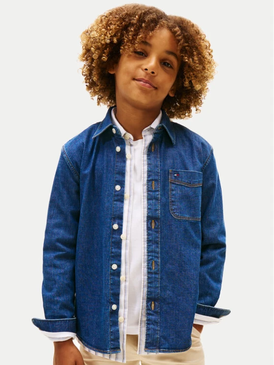 Zdjęcie produktu Tommy Hilfiger Koszula jeansowa KB0KB10069 Granatowy Regular Fit