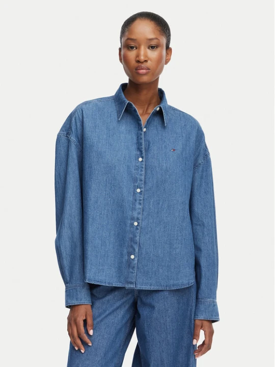 Zdjęcie produktu Tommy Hilfiger Koszula jeansowa WW0WW50528 Niebieski Boxy Fit