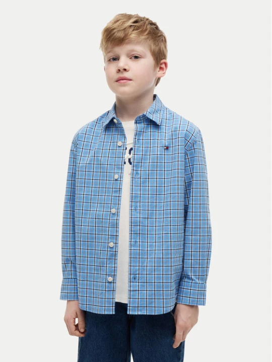 Zdjęcie produktu Tommy Hilfiger Koszula KB0KB10438 S Niebieski Regular Fit
