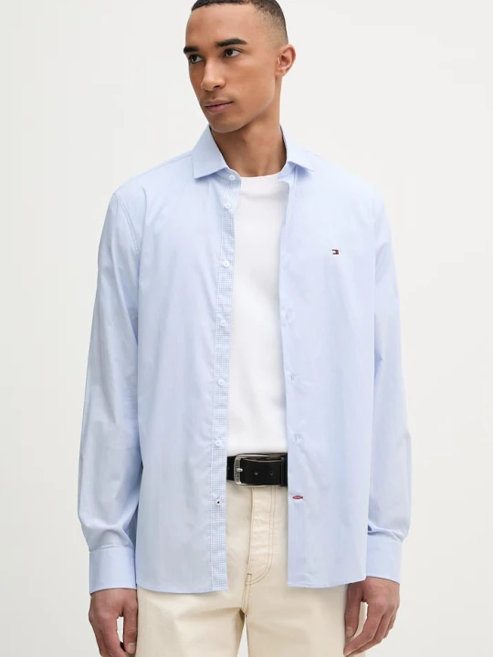 Zdjęcie produktu Tommy Hilfiger koszula męska bawełniana z elastanem niebieski